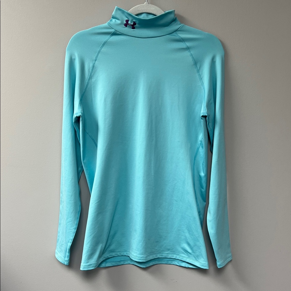 Under Armour Cold Gear Sky Blue Mock Neck Top